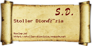 Stoller Dionízia névjegykártya